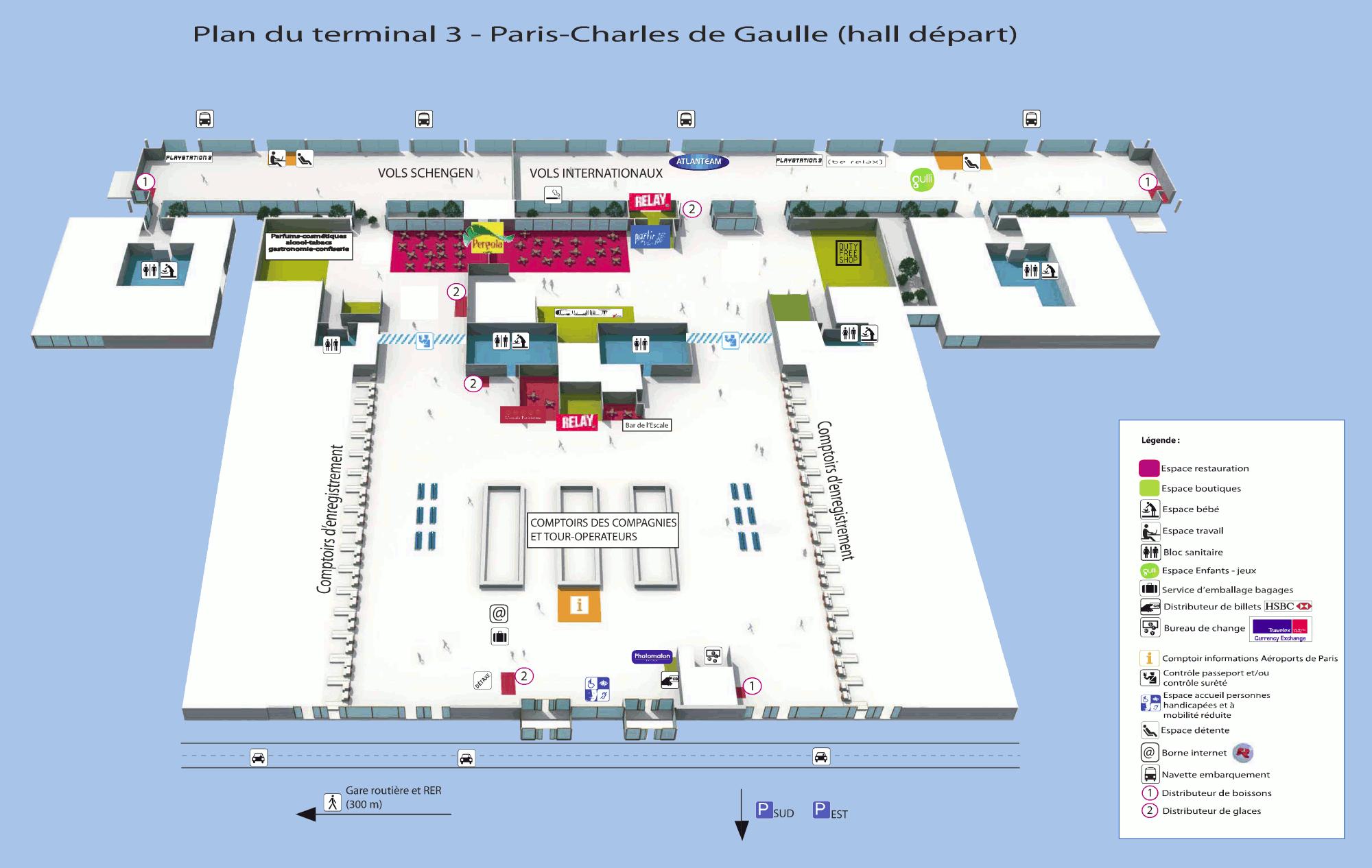 Cdg Teminal 3 Kat Kat Jeyografik Nan Cdg Teminal 3 Ile De France France